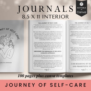 The Journal of Self-Care, PLR templates, Resell Rights, Self Care Workbook, KDP Template, Self Care Journal, 8.5x11