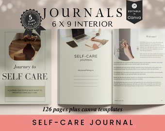 Self Care Journal: 126-Page KDP Interior, Canva Template