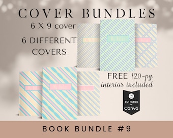 6x9 Book Cover Template Bundle: KDP Paperback & Hardcover (Canva)