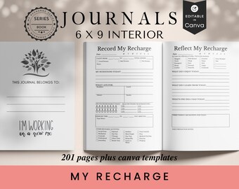 My ReCharge Journal: 6x9 Printable KDP Template (Canva Editable)