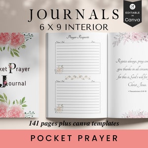 Pocket Prayer Request Journal KDP Template 6x9 Canva - Etsy