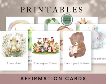 Kids Affirmation Cards: Children's Wellness, Growth Mindset (PDF)
