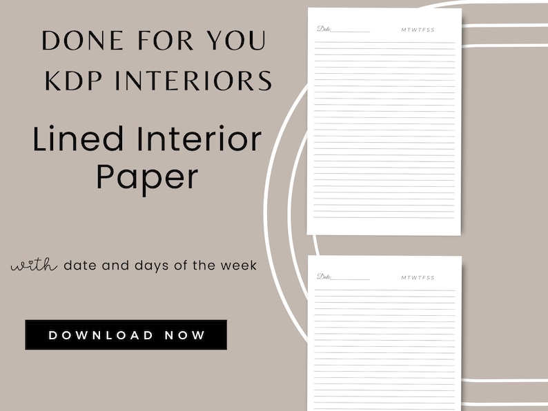 6x9 Lined Interior Paper: KDP Template (digital Download) - Etsy