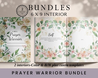 Prayer Warrior Journal Bundle: 6x9 KDP Interior, Canva Template