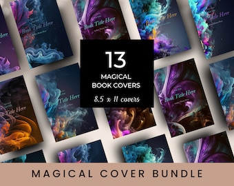 Magical Book Cover Bundle: 13 Canva KDP Templates (8.5x11)