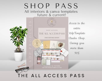 All Access Pass - Entire Shop Vault, KDP Templates, Canva Templates, Journals, Planners, All Listings