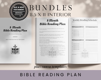 Bible Reading Plan Bundle: Old & New Testament, 8.5x11 (KDP Template)