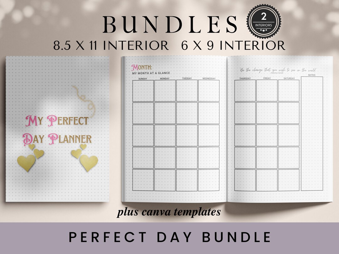 Planificador diario KDP Interior Bundle, plantillas de Canva - Etsy México