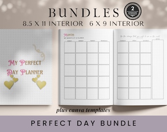 Day Planner KDP Interior Bundle, Canva Templates