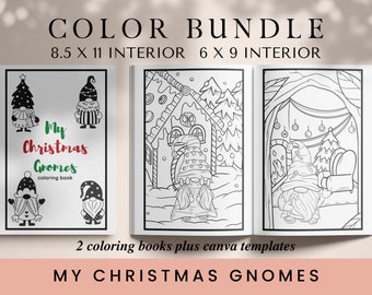Pacote de Livro de Colorir de Gnomos de Natal: Modelo de Interior KDP (6x9, 8,5x11)