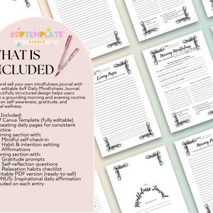 Modello di diario di consapevolezza: planner stampabile 6x9, modificabile in Canva immagine 2