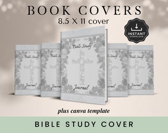 Bible Study Book Cover Template: 8.5x11 KDP Canva Design
