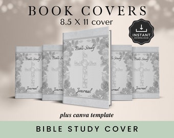 Bible Study Cover, KDP Cover Template, 8.5x11, Editable in Canva, Ready to Use