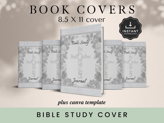 Bible Study Book Cover Template: 8.5x11 KDP Canva Design