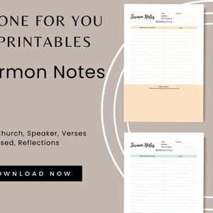 Sermon Notes Journal: Printable Bible Study, Editable Canva Template ...