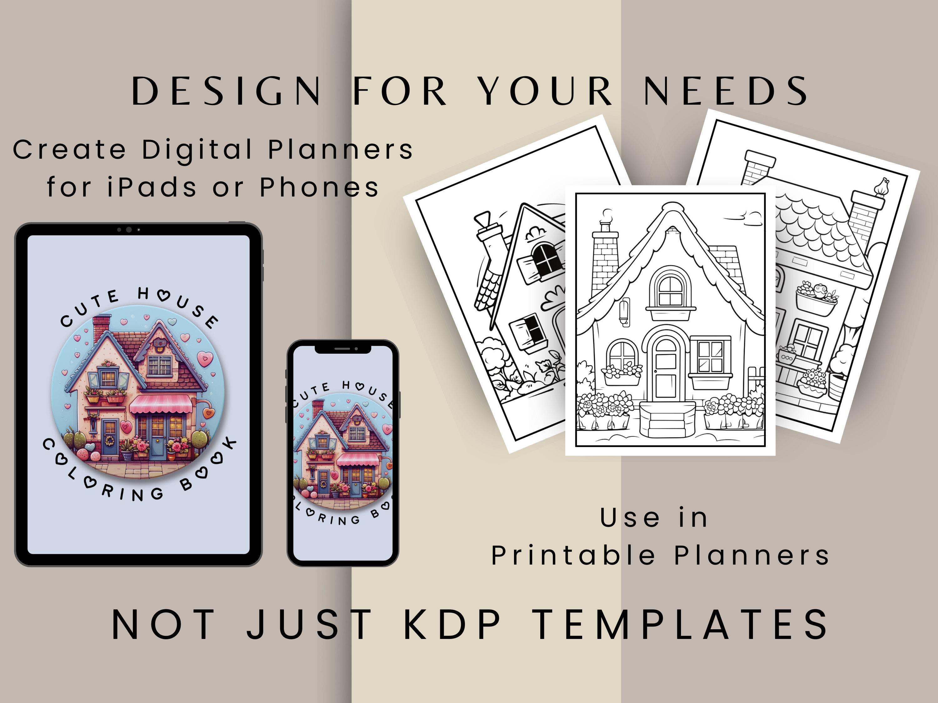 Make professional kdp book cover design coloring book planner