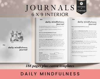 Diário de Mindfulness Diário: 15x23 cm (6x9 pol.) - Modelo para KDP Interior e Canva