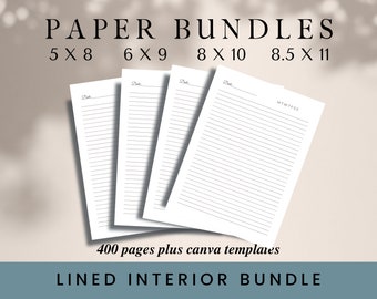 Lined Paper Interior Bundle: KDP Template with Canva Access