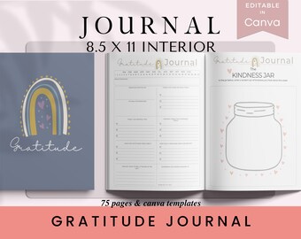 Gratitude Journal: KDP Interior Template with Prompts (PLR Resell)