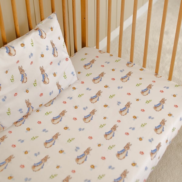 Peter Rabbit Baby Boy Bedding, Baby Shower Gift, Nursery Bedding, Fitted Easter Theme Crib Sheet For Baby and Toddler