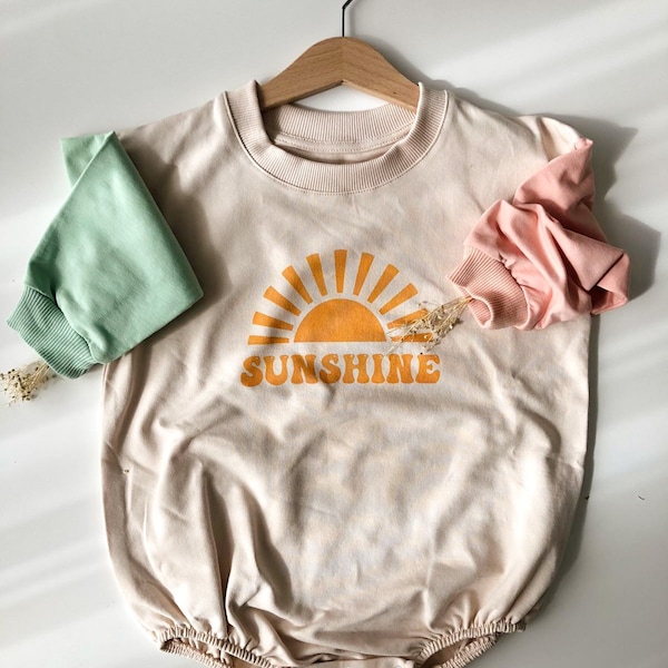 Sunshine Retro Romper, Old School Overall Jumpsuit, Sunshine Overall, Kids Jumpsuit, Organic Cotton Baby Romper, Sunshine Oversize Romper