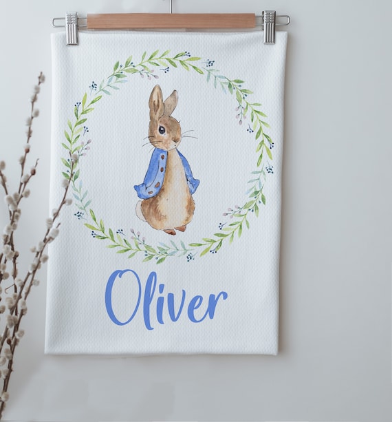 Peter Rabbit Blanket Baby Boy Personalized Blanket 80x90 cm Organic Cotton Personalised Baby Blanket Baby Gift Blanket