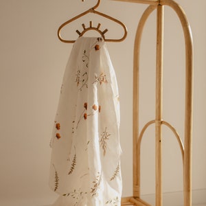Autumn Muslin Swaddle, 100 x 100 cm Muslin Swaddle, Baby 2 Layer Muslin Blanket, Spring Muslin Blanket, Baby Blanket