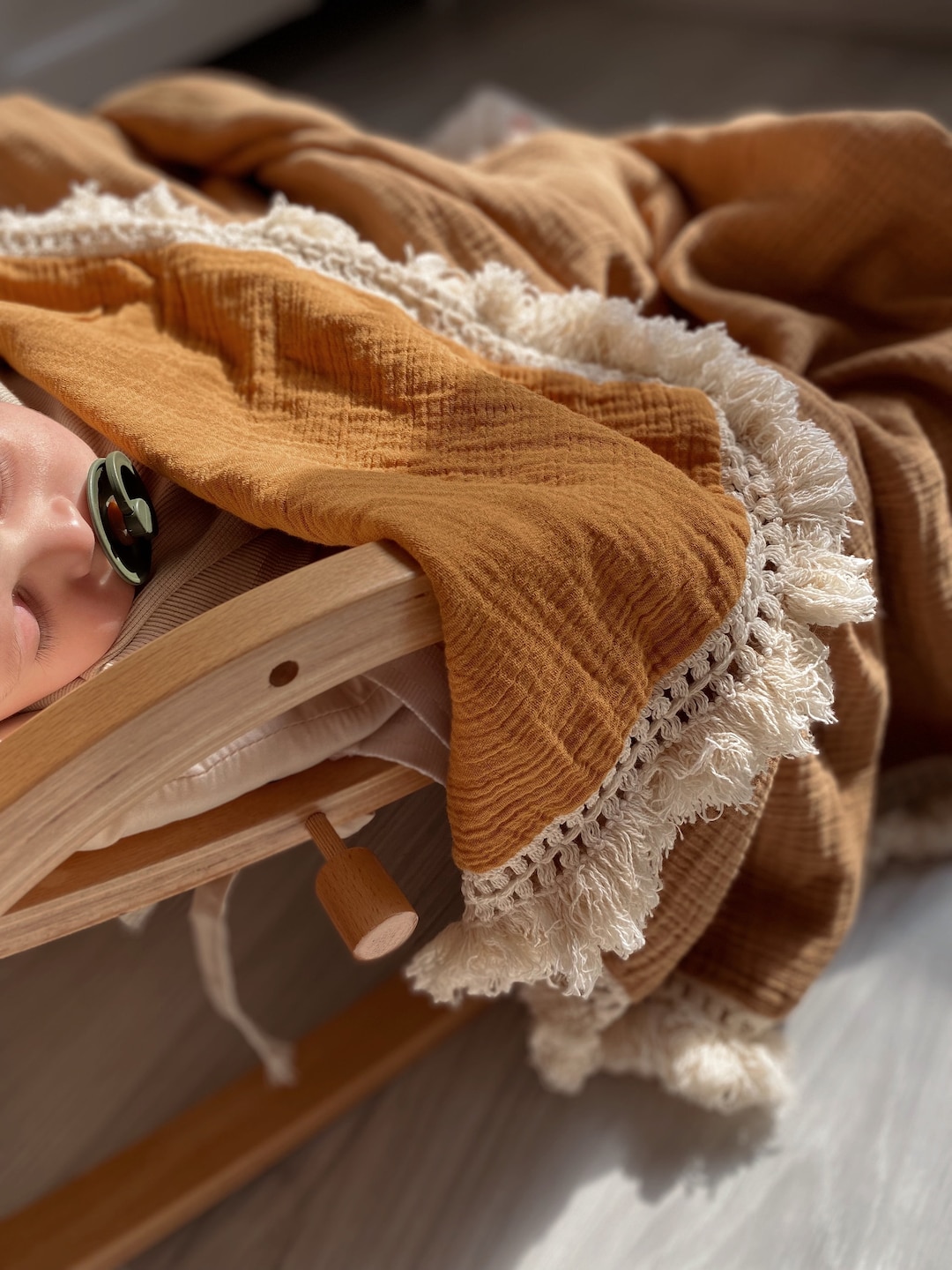 Browncaramel Blanket 100x120 Cm Blanket Double Muslin Etsy