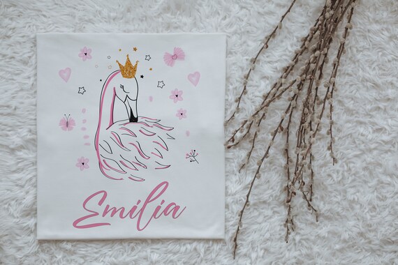 Pink Swan Blanket Baby Girl Personalized Blanket 80x90 Cm Organic Cotton Personalised Swan Baby Blanket Baby Gift Blanket Etsy Canada