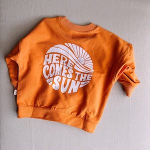 Sun Orange Jumper, Old School Kids Sweat, Retro Orange Oversize Sweat, Orange Kids Oversize Sweat, Long Sleeve Sweat, Vintage Kid Sweat