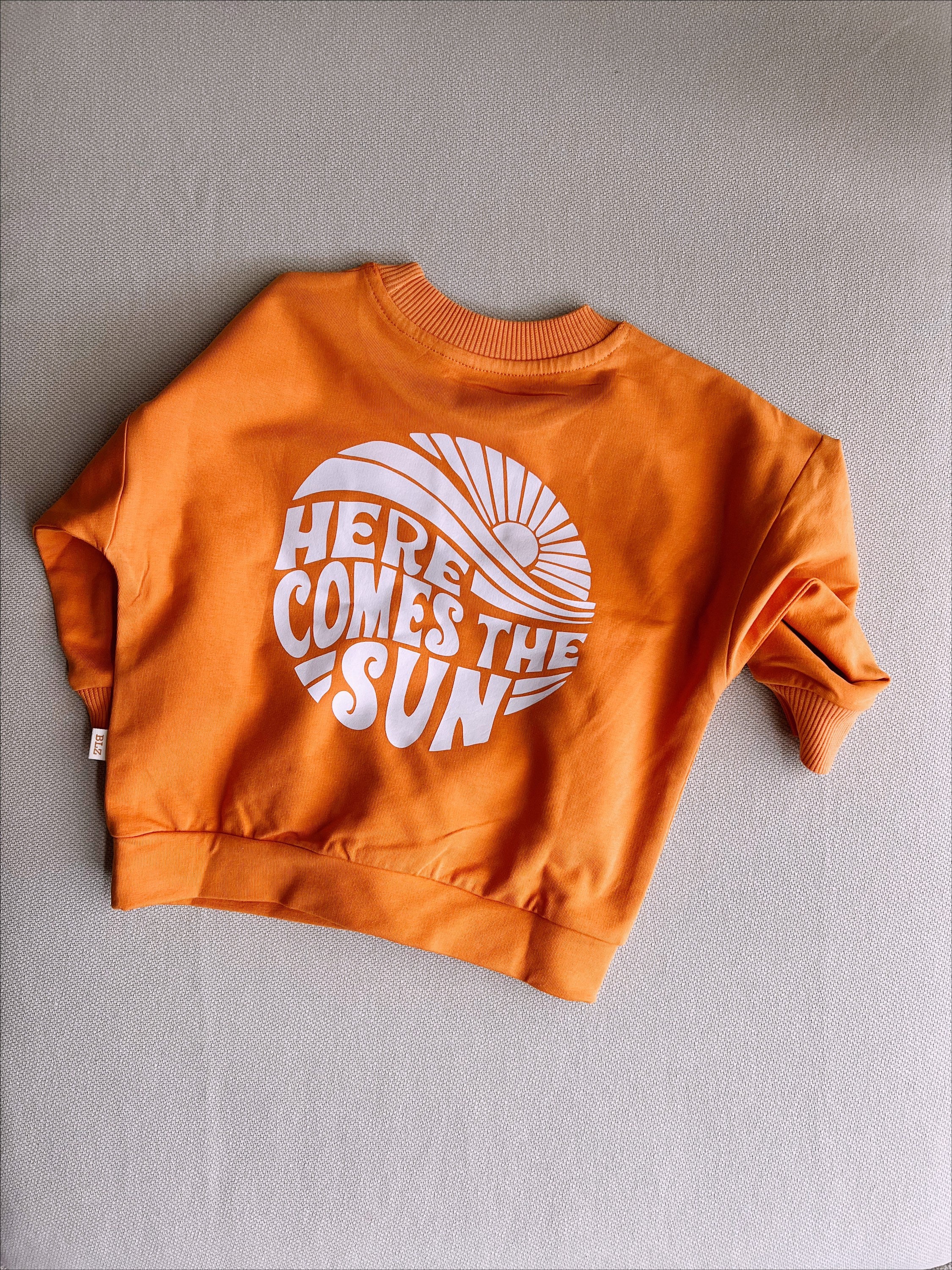 Sun Orange Jumper, Old School Kids Sweat, Retro Orange