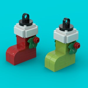 Julstrumpa (prydnadsversion) - Specialdesign - Tillverkad med autentiska nya LEGO®-klossar