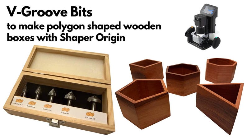 5 V-groove Router Bits for Polygon Boxes – Shaper Origin Compatible - Etsy