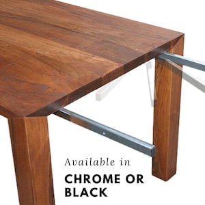 Swiveling arms for extendable expandable (live edge) dining coffee tables - Extension hardware - Chrome or Black  available - Swiss Made