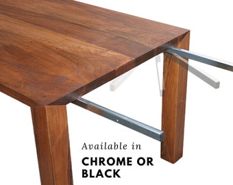 Swiveling arms for extendable expandable (live edge) dining coffee tables - Extension hardware - Chrome or Black  available - Swiss Made