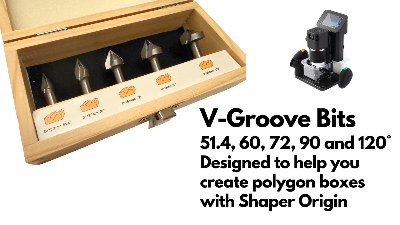 5 V-groove Router Bits for Polygon Boxes – Shaper Origin Compatible - Etsy