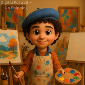 Custom Cartoon Portrait from Photo | 3D-Style Digital Art | Full Body Character | Personalized Gift for Kids or Family