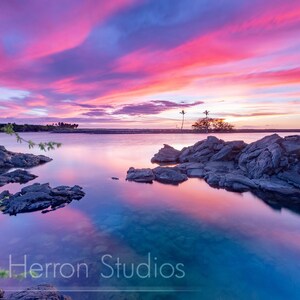 Hawaii Sunset at Kiholo Bay - Print on, paper, canvas, metal - Horizontal