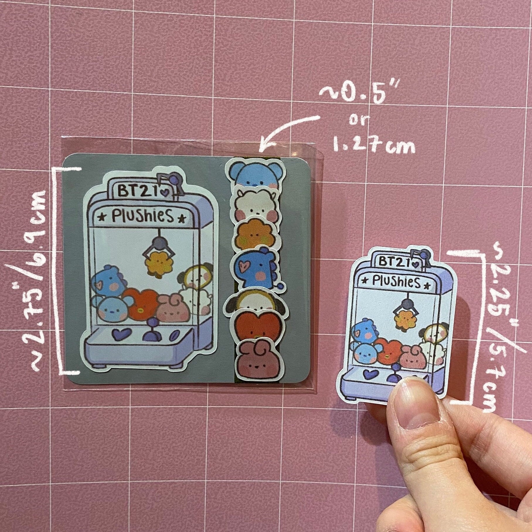 Bt21 Claw Machine Sticker Pack - Etsy