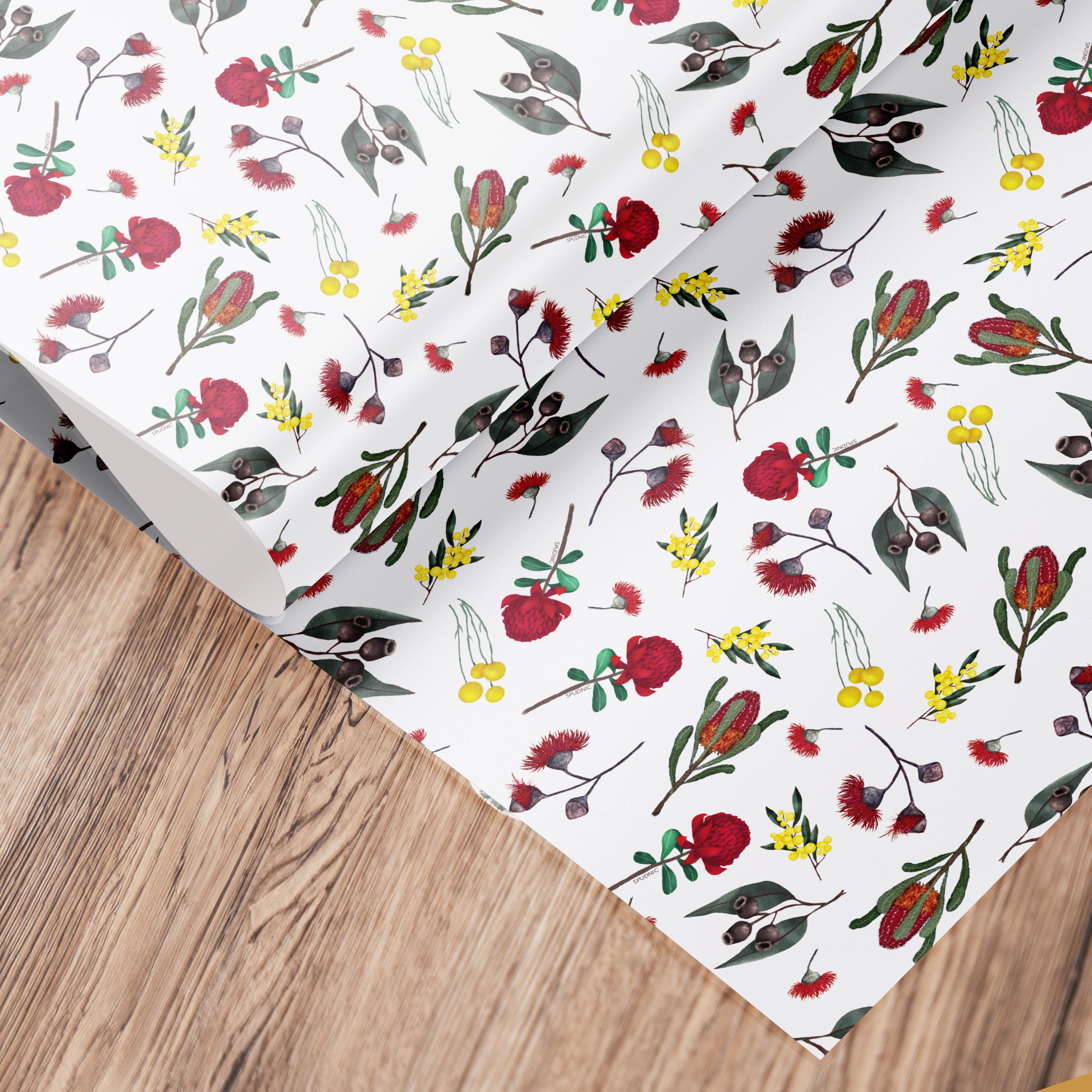 Australian Native Botanical Wrapping Paper - Etsy Australia