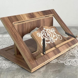 Draagbaar Heilige Koran-leesbureau, boekenleesstandaard, houten tabletstandaard, cadeau voor moslim, houten koranhouder, gesneden houten lessenaar