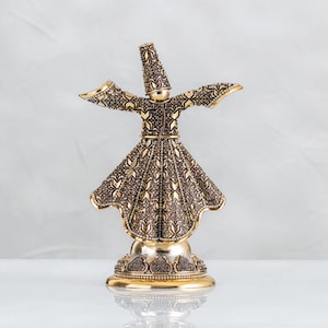 Turkısh Dervish Figurine, Whirling Sufi Dancing Dervish Desk Decor, Islamic Home Decor, Sufi Dancer Figurine, Whirling Dervish Table Decor