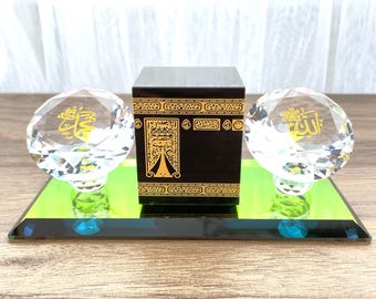 Crystal Kaaba Table Decor, Islamic Home Design, Muslim Gift