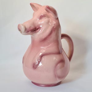 Pichet à eau ou à vin vintage Saint Clément Cochon rose rose