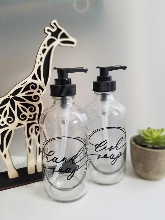 Dish Soap Hand Soap Clear Glass Dispenser Glass Dispenser 8 Etsy