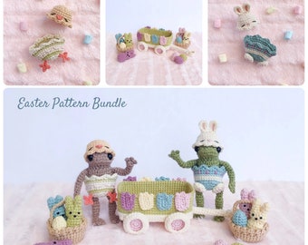 Frog and Toad Easter Crochet Pattern Bundle, (Frog and Toad Patterns NOT Included), Mini Amigurumi Easter Pattern Bundle, ENG Only