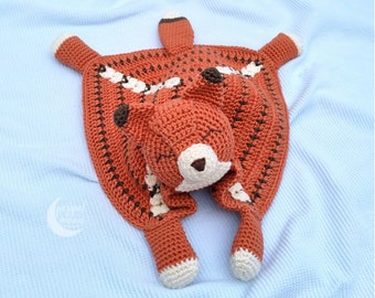 Crochet Lovey Pattern, Sleepy Fox Security Blanket, PDF Crochet Pattern, Woodland Animal Crochet Pattern for Baby, Amigurumi Fox Pattern