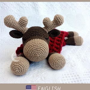 Moose Lovey Crochet Pattern, Animal Security Blanket Pattern, Moose Snuggler Amigurumi Pattern, PDF Download