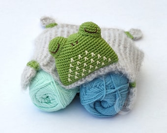 Frog Lovey Crochet Pattern, Security Blanket Pattern for Baby, Frog Ragdoll Pattern, Frog Comforter Toy Pattern, PDF Download, English