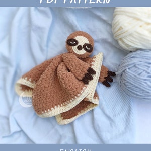 Sloth Lovey Crochet Pattern, Amigurumi Lovey Pattern, PDF Crochet Pattern, Security Blanket Crochet Pattern, Ragdoll Crochet Pattern